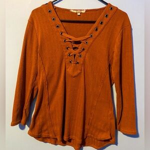 GIMMICKS BY BKE- Copper Long Sleeved Top